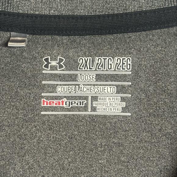 Under Armour Mens 2XL HeatGear Loose Fit Performance Polo Shirt Gray With Logo - Picture 6 of 10
